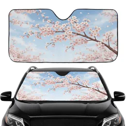 Cherry Blossom Branch Falling Petals - Travel Essentials Car Sunshade