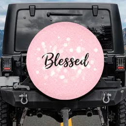 Blessed Light Pink Glitter Sparkle - Celebration Gift Spare Tire Cover