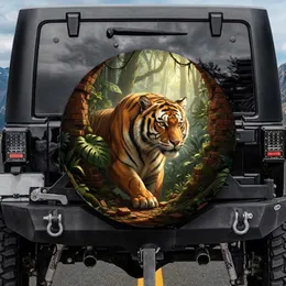 Siberian Tiger Ancient Jungle Ruins - Wildlife Lover Decor Gift Spare Tire Cover