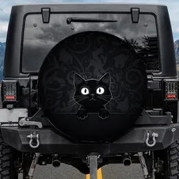 Feline Gaze Peeking - Cat Lover Daily Vehicle Decor Gift Spare Tire Cover