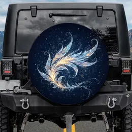 Radiant Frost Petals Burst - Ethereal Decor Gift Spare Tire Cover