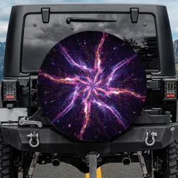Black Void Luminous Light Particles Rays - Travel Essentials - Gift for Travelers Spare Tire Cover