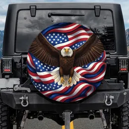 Majestic Bald Eagle American Flag - Soaring Freedom American Pride Gift Spare Tire Cover