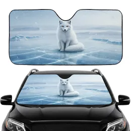 Majestic Arctic Fox Shimmering Ice Tundra - Winter Wildlife Lover Gift Car Sunshade