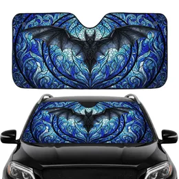 Cinematic Realistic Dark Grey Bat Stained Glass Mosaic - Gothic Wildlife Lover Decor Gift Car Sunshade