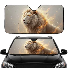 Majestic Lion Flame Dust Mane Field - Wildlife Lover Car Gift Car Sunshade