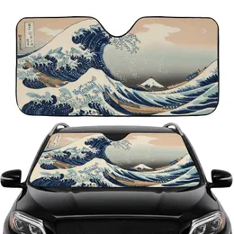 Great Wave off Kanagawa Mount Fuji - Travel Essentials Art Lover Gift Car Sunshade