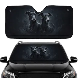 Dark-Coated Greyhounds Dark Mist Light Rays - Dog Lover Gift Auto Accessory Car Sunshade