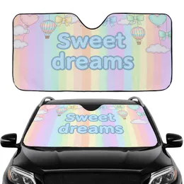 Sweet Dreams Hot Air Balloon Clouds Hearts Rainbow - Car Accessories Gift for Girls Teens Car Sunshade