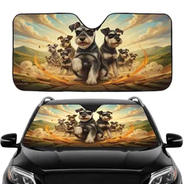 Schnauzer Dogs Adventure Journey Dog Lover Gift for Schnauzer Owners Car Sunshade