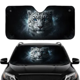 Majestic Snow Leopard Blue Eyes Icy Frost - Wildlife Lover Gift Car Sunshade