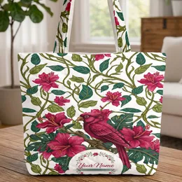 Exotic Bird Tropical Flowers Foliage Intertwining Branches Leaves - Nature Lover Gift Quilted Tote Bag