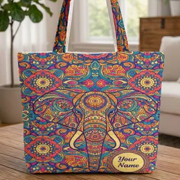 Majestic Elephant Mandala Paisley Psychedelic Bohemian Spiritual Gift Quilted Tote Bag