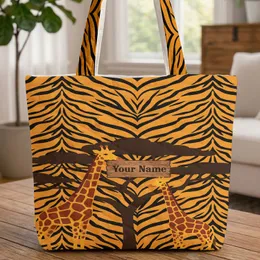 Giraffes Acacia Tree Savanna Sunset - Wildlife Lover Travel Essential Quilted Tote Bag