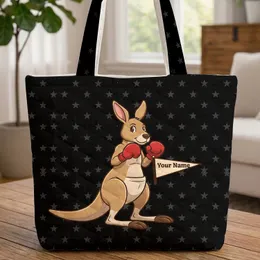 Dynamic Boxing Kangaroo Punching Pose - Sporting Enthusiast Gift for Boxing Fan Quilted Tote Bag