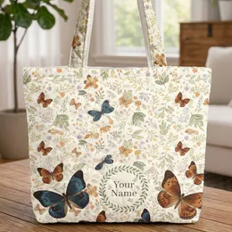 Personalized Butterflies Botanical Garden Name - Everyday Carry Gift Quilted Tote Bag