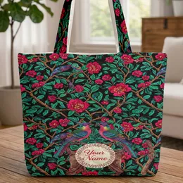 Exotic Birds Botanical Flowers Branches - Bag Gift for Bird Lovers Quilted Tote Bag