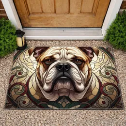 Majestic English Bulldog Stained Glass - Home Decor Gift for Dog Lovers Doormat