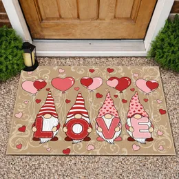 Four Gnomes LOVE Letters Hearts Balloons Floral - Valentine's Day Home Decor Doormat