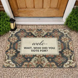 Welc- WAIT, WHO DID YOU VOTE FOR? Woven Persian Tapestry Election Season Home Decor Doormat