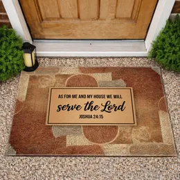 Serve The Lord Joshua 24:15 Scripture - Farmhouse Home Decor Gift Doormat