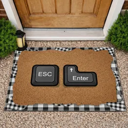 ESC Enter Computer Keys Black White Buffalo Check - Home Decor Gift Doormat