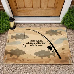 Fishing Rod 'Bunch of Fishing Rods' Quote Fish Lake - Fishing Lover Gift for Anglers Doormat