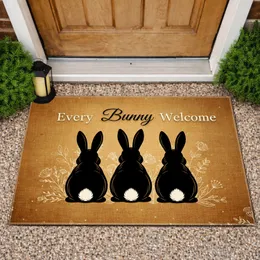 Every Bunny Welcome Black Bunnies - Spring Home Decor Doormat