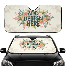 Abundant Botanical Floral Peach Pink Teal Hand Lettering Custom Text - Car Decor Gift Car Sunshade