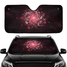 Vortex Musical Notes Red Hearts Calligraphy - Car Decor Gift for Music Lover Car Sunshade