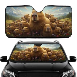 Capybaras Wildflower Hills Joyous Gathering - Wildlife Lover Gift Car Sunshade
