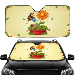 Bee Snail Daisy Watering Can Planter Red Berry - Car Decor Gift for Garden Lover Car Sunshade