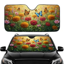 Monarch Blue Butterfly Wildflowers Field - Outdoor Lifestyle Gift Car Sunshade