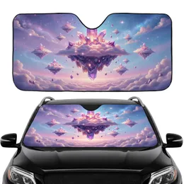 Amethyst Crystal Cloud Geodes Radiant Starbursts Cosmic Sky Car Sunshade