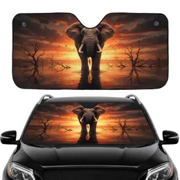 Magnificent African Elephant Still Water Sunset - Safari Wildlife Lover Gift Car Sunshade