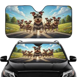 Miniature Schnauzer Dogs Open Road Journey - Dog Lover Car Travel Gift Car Sunshade