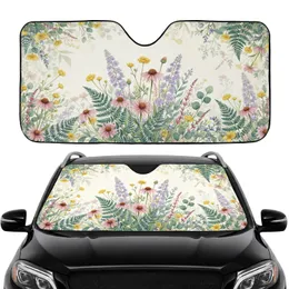 Lush Floral Wildflower Meadow Botanical Scene - Nature Inspired Car Decor Gift Car Sunshade
