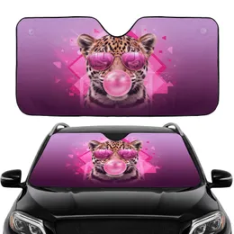 Feline Jaguar Cub Pink Sunglasses Bubblegum Light Rays Mist Particles - Wildlife Lover Gift Car Sunshade