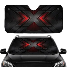 Industrial Metallic X Symbol Glowing Chevron - Futuristic Car Interior Accessory Gift Car Sunshade