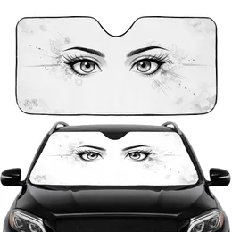 Anime Manga Eyes Thick Eyelash Brows Light Rays Atmospheric Wisps Cloud Textures - Anime Fan Gift Car Sunshade
