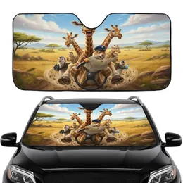 Giraffe Gopher Safari Animals Adventure Journey - Wildlife Lover Travel Gift Car Sunshade