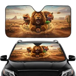 Roaring Lion Iguana Fox Desert Adventure - Wildlife Lover Gift Car Sunshade