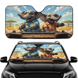 Sunglasses Elephants Safari Drive Hawaiian Shirt - Wildlife Lover Gift Car Sunshade