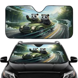 Panda Car Ride Adventure - Wildlife Lover Travel Essentials Gift Car Sunshade
