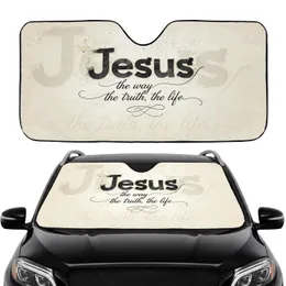 Jesus The Way The Truth Life Script - Daily Faith Lifestyle Gift for Believers Car Sunshade