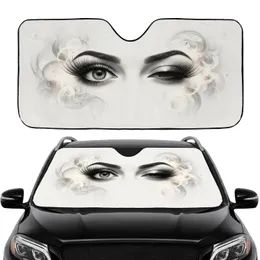 Winking Eye Long Voluminous Eyelashes Arched Brows - Beauty Lover Gift Car Sunshade