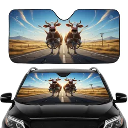 Joyful Cows Desert Highway Road Trip - Adventure Lover Gift Car Sunshade