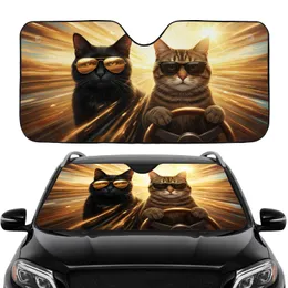 Cats Sunglasses Golden Light Adventure Road Trip - Cat Lover Travel Gift Car Sunshade