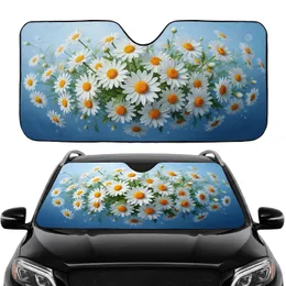 Lush Daisy Blooms Azure Sky - Flower Lover Car Decor Gift Car Sunshade