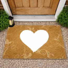 White Heart Patterns - Boho Farmhouse Home Decor Gift Doormat